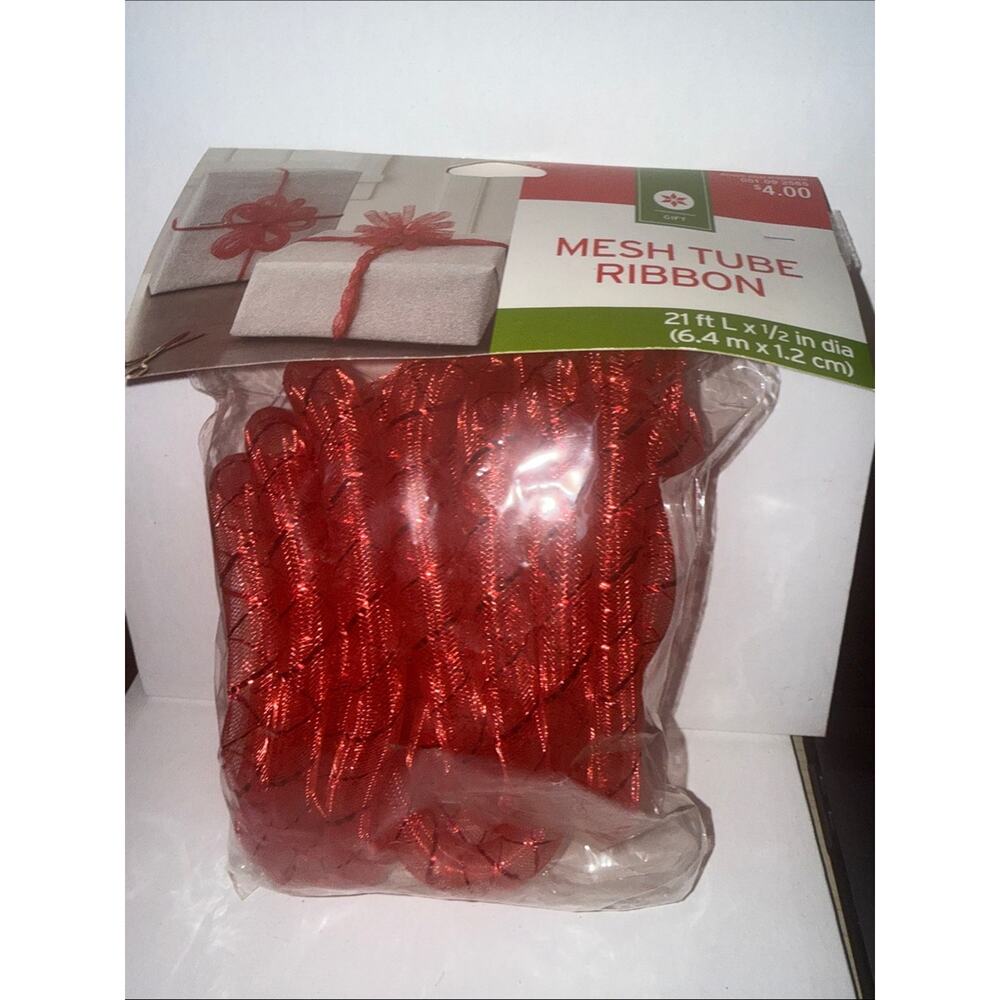 Target Red Mesh Tube Ribbon - Picture 3 of 4